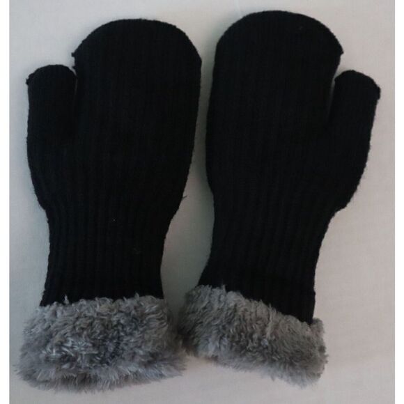 Zuppad Kid's Sz Medium Black Fleece Lined Beanie, Mittens & Infinity Scarf Set - Picture 6 of 14